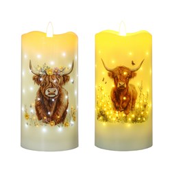 LED Highland Candle 7.5cmx15cm 2 Assorted LED Highland Candle 7.5cmx15cm 2 Assorted