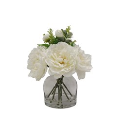 White Peony Glass Vase 20cm White Peony Glass Vase 20cm