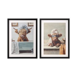 Highland  Cow Crystal  Art 30 x 40cm 2 Assorted