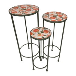Arpino Set of 3 Plant Stands – Peach Design 65cm/60cm/50cm