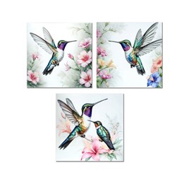 Bird Glitter Print 40cm 3 Asst
