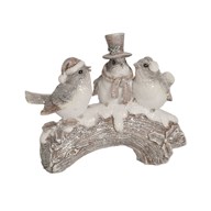 Glittery Birds Sat On A Branch Decorative Ornament 11cm