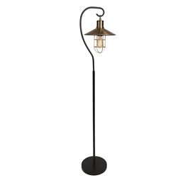 Black and Brushed Gold Hook Floor Lamp 146cm Black and Brushed Gold Hook Floor Lamp 146cm