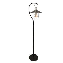 Black and Brushed Silver Hook Floor Lamp 146cm Black and Brushed Silver Hook Floor Lamp 146cm