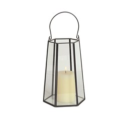 Black Framework Hexagon Lantern 23cm Black Framework Hexagon Lantern 23cm