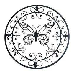 Butterfly Wall Art Black 60cm