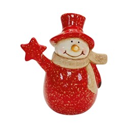 Ceramic Snowman With Star 13cm Ceramic Snowman With Star 13cm