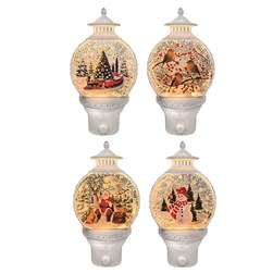 Christmas Designs Night Light Spinner 19cm 4 Assorted