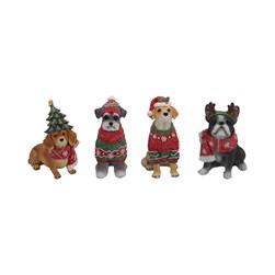 Christmas Dogs 10x11cm 4 Assorted Christmas Dogs 10x11cm 4 Assorted