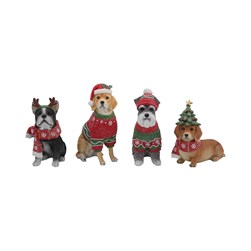 Christmas Dogs 10x17cm 4 Assorted