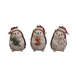 Christmas Hedgehogs 9cm 3 Assorted