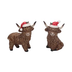 Christmas Highland Cow 9cm 2 Assorted