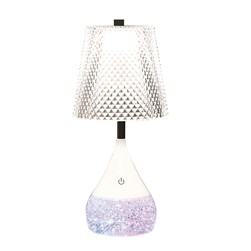 Diamond Shade LED Colour Changing Glitter Lamp 13 x 28cm Diamond Shade LED Colour Changing Glitter Lamp 13 x 28cm