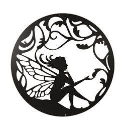 Fairy Wall Art Black Metal Silhouette Art  60cm