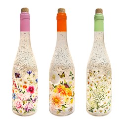 Floral Bottle Spinner 30cm 3 Assorted Floral Bottle Spinner 30cm 3 Assorted