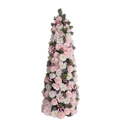 Floral Cone Decoration Pink and White 80cm Floral Cone Decoration Pink and White 80cm