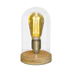 Glass Dome Table Lamp Bamboo Base 22cm Glass Dome Table Lamp Bamboo Base 22cm