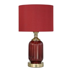 Glass Table Lamp Red 47cm