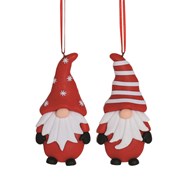 Red and White Gonk Hanging Tree Decoration 2 Assorted 11.5cm