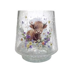 Highland Cow Candle Hld 18cm