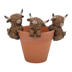 Highland Cow Pot Hangers 3Asst