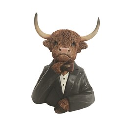 Highland Cow wearing Suit 17x21cm