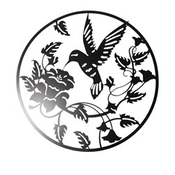 Humming Bird Wall Art Black 60cm