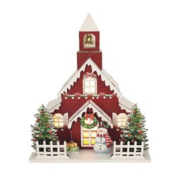 LED Christmas Church Red 24x30cm LED Christmas Church Red 24x30cm