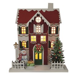 LED Christmas House Red 24x24cm LED Christmas House Red 24x24cm