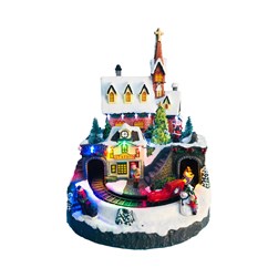 Animated LED Church 23x32cm