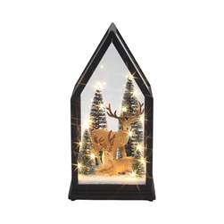 LED Deer Lantern Black 13x25cm