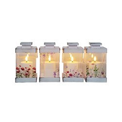 LED Floral Lantern 19cm Asst