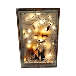 LED Fox Stained Gls 21cm