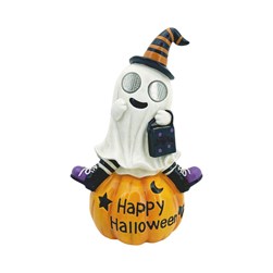 LED Ghost Pumpkin 18 x 29cm