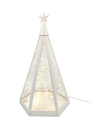 LED Pyramid Lantern White 26x47cm