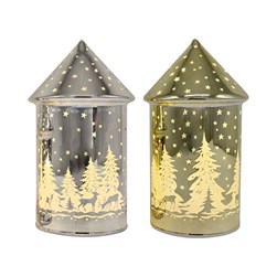 LED Reindeer House 18cm 2 Assorted Colours