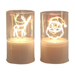 LED Reindeer and Santa Neon Style Decoration 12cm 2 Assorted LED Reindeer and Santa Neon Style Decoration 12cm 2 Assorted