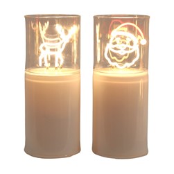LED Reindeer and Santa Neon Style Decoration 17cm 2 Assorted LED Reindeer and Santa Neon Style Decoration 17cm 2 Assorted