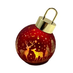 LED Reindeer Bauble Red 13x15cm LED Reindeer Bauble Red 13x15cm