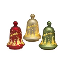 LED Reindeer Bell 17cm 3 Assorted Colours