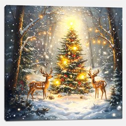 LED Reindeer Canvas 40x30cm