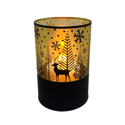 LED Reindeer Column Black 15cm