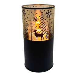LED Reindeer Column Black 20cm
