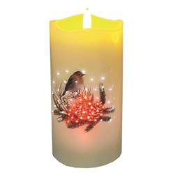 LED Robin Candle 7.5x15cm LED Robin Candle 7.5x15cm