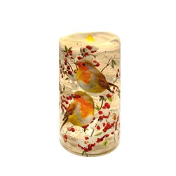 LED Robin Candle Spinner 15cm