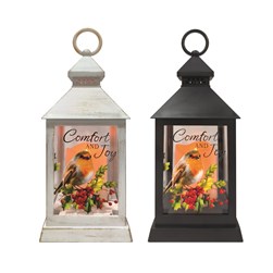 LED Robin Lantern 28cm 2 Assorted