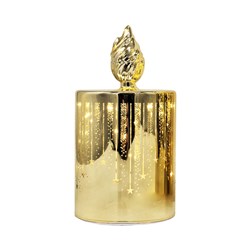 LED Rotating Candle Gold 18cm