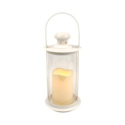 LED Round Lantern White 13x26cm LED Round Lantern White 13x26cm