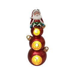 LED Santa On Bauble Stack 30cm