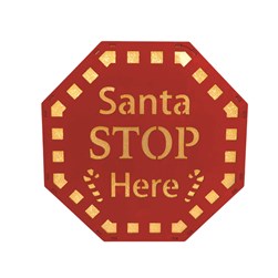 LED Santa Stop Here 22cm